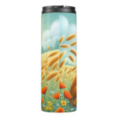 Fox Gazing an Schmetterlingen in einem Weizenfeld Thermosbecher (Rückseite)