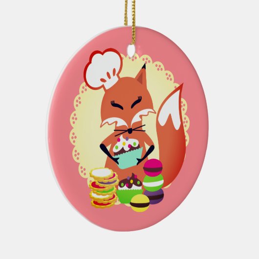 Fox-Gebäck-Kochsbäckerei kulinarische Keramik Ornament (Rechts)