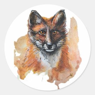 Fox - Geisttier, Totem-Wasserfarbe Joga Guide A Runder Aufkleber