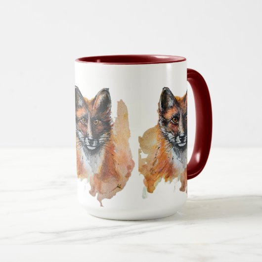 Fox - Geisttier, Totem-Wasserfarbe Joga Guide A Tasse (VorderseiteRechts)