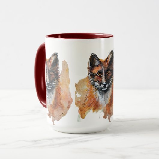 Fox - Geisttier, Totem-Wasserfarbe Joga Guide A Tasse (Vorderseite Links)