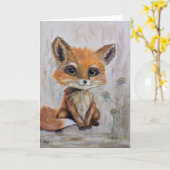 Fox-geklappte Grußkarte Karte (Gelbe Blume)