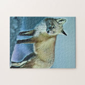 Fox genießt einen Schneetag Puzzle (Horizontal)