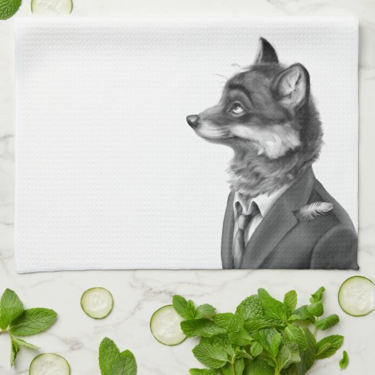 Fox-Geschirrtuch (Profil) Handtuch (Gefaltet)