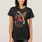 Fox-Gesicht Schöne farbenfrohe Künstlerin T-Shirt (Vorderseite)