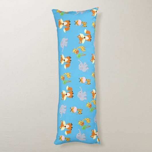 Fox Giraffe und Elephant Print Body Kissen (Rückseite (Vertikal))