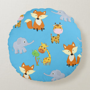 Fox Giraffe und Elephant Print Throw Kissen