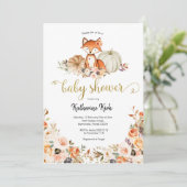 Fox Girl Fall Baby Shower Einladung (Stehend Vorderseite)