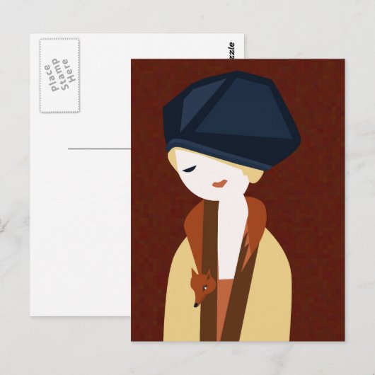 Fox Girl Postkarte (Vorne/Hinten)