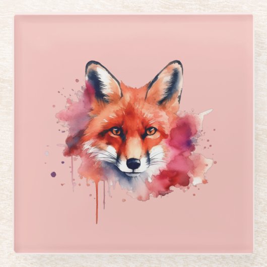Fox Glass Coaster Glasuntersetzer (Vorderseite)