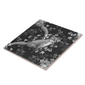 Fox, Glockenblumen und Efeu, einfarbig, silberne W Fliese (Seite)