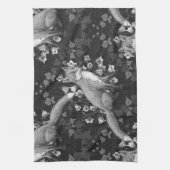 Fox, Glockenblumen und Efeu, einfarbig, silberne W Geschirrtuch (Vertikal)