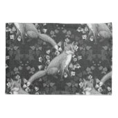 Fox, Glockenblumen und Efeu, einfarbig, silberne W Kissenbezug (Rückseite-Links)