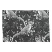 Fox, Glockenblumen und Efeu, einfarbig, silberne W Kissenbezug (Rückseite-Rechts)