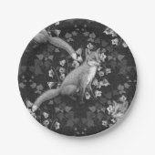 Fox, Glockenblumen und Efeu, einfarbig, silberne W Pappteller (Vorderseite)