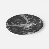 Fox, Glockenblumen und Efeu, einfarbig, silberne W Pappteller (Schrägansicht)