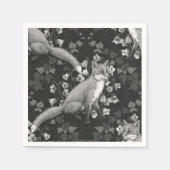 Fox, Glockenblumen und Efeu, einfarbig, silberne W Serviette (Vorderseite)
