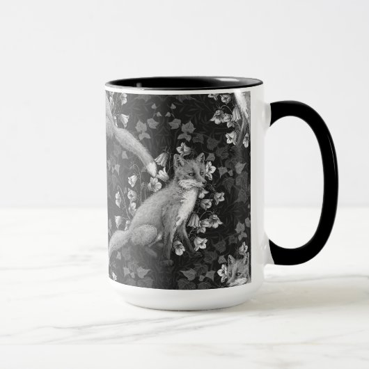 Fox, Glockenblumen und Efeu, einfarbig, silberne W Tasse (Rechts)