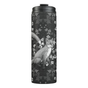 Fox, Glockenblumen und Efeu, einfarbig, silberne W Thermosbecher