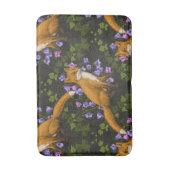 Fox, Glockenblumen und Efeu, grün, orange und viol Badematte (Vorderseite Vertikal)