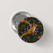 Fox, Glockenblumen und Efeu, grün, orange und viol Button (Vorne & Hinten)