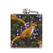 Fox, Glockenblumen und Efeu, grün, orange und viol Flachmann (Rückseite)
