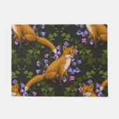 Fox, Glockenblumen und Efeu, grün, orange und viol Fußmatte (Vorderseite)