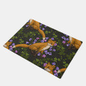 Fox, Glockenblumen und Efeu, grün, orange und viol Fußmatte (Schrägansicht)