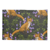 Fox, Glockenblumen und Efeu, grün, orange und viol Kissenbezug (Rückseite-Links)