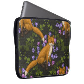Fox, Glockenblumen und Efeu, grün, orange und viol Laptopschutzhülle (Vorne Rechts)