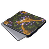 Fox, Glockenblumen und Efeu, grün, orange und viol Laptopschutzhülle (Vorne Knopf)