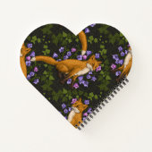 Fox, Glockenblumen und Efeu, grün, orange und viol Notizblock (Rückseite)