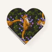 Fox, Glockenblumen und Efeu, grün, orange und viol Notizblock (Vorderseite)