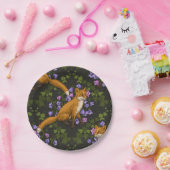 Fox, Glockenblumen und Efeu, grün, orange und viol Pappteller (Party)