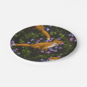 Fox, Glockenblumen und Efeu, grün, orange und viol Pappteller (Schrägansicht)