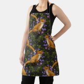 Fox, Glockenblumen und Efeu, grün, orange und viol Schürze (InSitu)