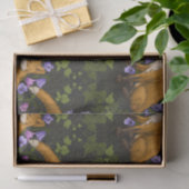 Fox, Glockenblumen und Efeu, grün, orange und viol Seidenpapier (Geschenk)