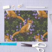 Fox, Glockenblumen und Efeu, grün, orange und viol Seidenpapier (Handwerk)