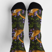 Fox, Glockenblumen und Efeu, grün, orange und viol Socken (Oben)