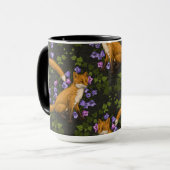 Fox, Glockenblumen und Efeu, grün, orange und viol Tasse (Vorderseite Links)
