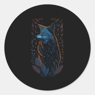 Fox Goblincore Nature Dark Woods Runder Aufkleber