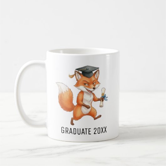 Fox Graduation Personalized Kaffeetasse (Links)