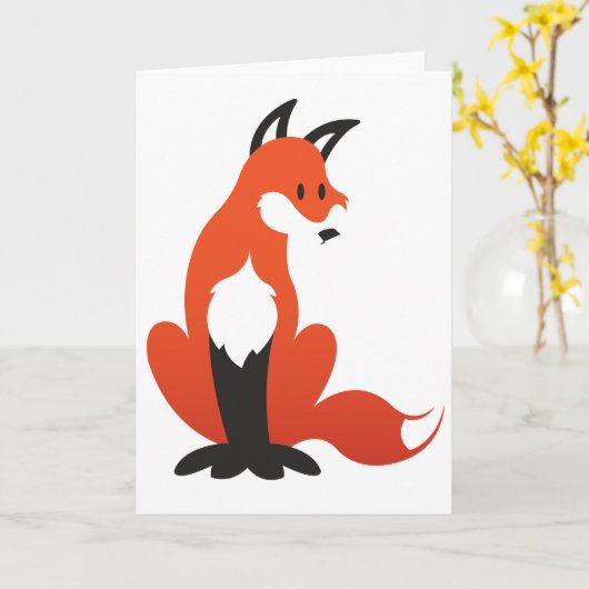 Fox-Gruß-Karte Karte (Gelbe Blume)