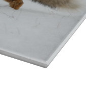 fox hackendes Brett, Fuchsküchenbrett, Schneidebrett (Ecke)