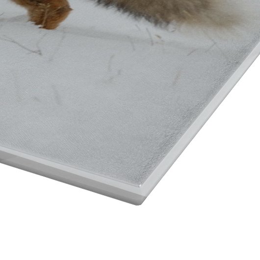 fox hackendes Brett, Fuchsküchenbrett, Schneidebrett (Ecke)