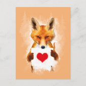 Fox hält ein Herz - ich Liebe Sie! Postkarte (Vorderseite)