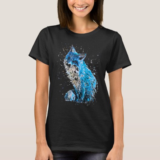Fox Hand lackierter Eisfox T-Shirt (Vorderseite)