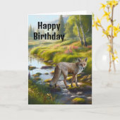 Fox Happy Birthday Mens Karte (Gelbe Blume)