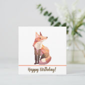 Fox Happy birthday Pixelart, Pixel Art Karte (Stehend Vorderseite)