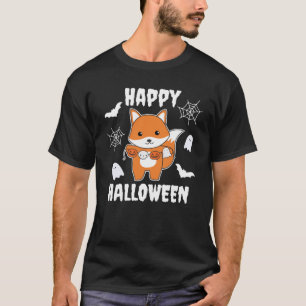 Fox Happy Halloween Pumpkin Bat Kostüm T-Shirt
